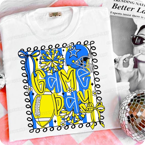Preppy Cheerleader Football Game Day PNG Clipart: Coquette Mom Spirit Art for Sublimation
