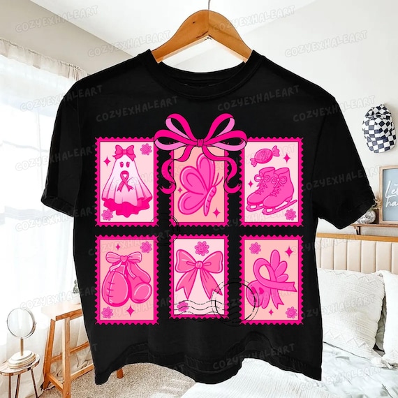 Retro Breast Cancer Awareness PNG: Pink Ghost Ribbon Design (Digital Download