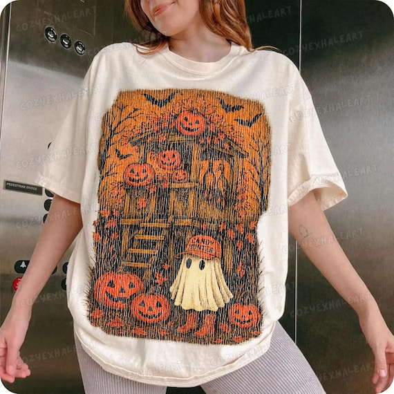 Camo Ghost Candy Hunter Boys Halloween Shirt Design PNG | Fall Pumpkin Camouflage Sublimation Graphic
