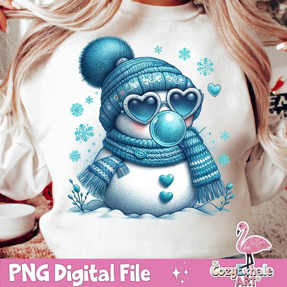 Retro Snowman PNG: Funny Christmas Sublimation Design (Digital Download)