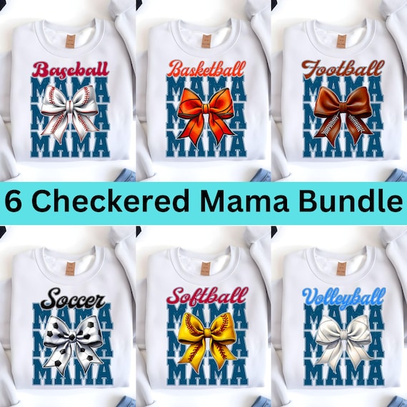 Coquette Bow Game Day PNG Bundle: Sports Mom Design (Digital Download)