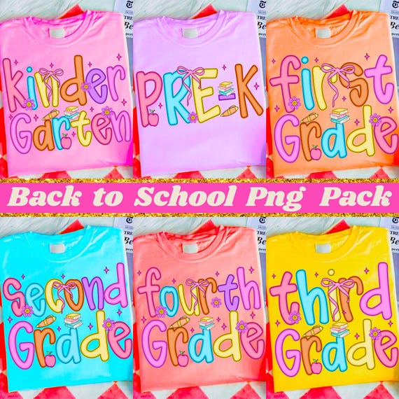Preppy Teacher PNG Bundle: Pink Bows, Back to School Design (Digital Download