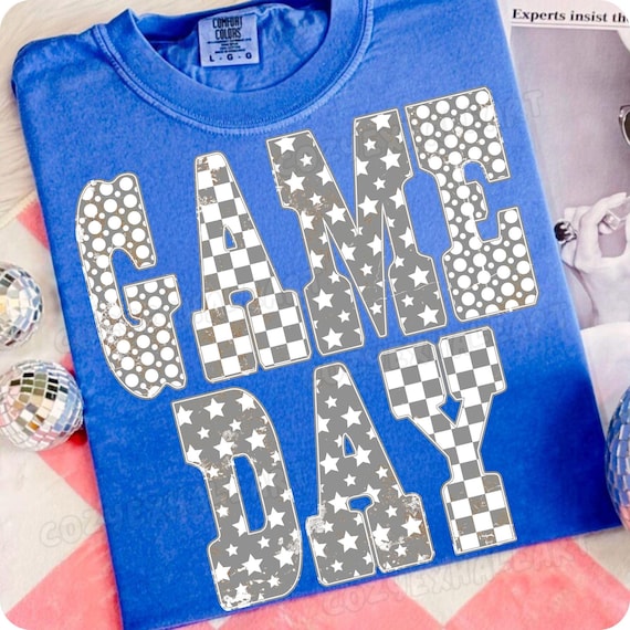 Vintage Football Mom Checkered Star Gameday Shirt Design PNG - Digital Download for DIY Apparel