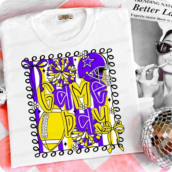 Preppy Cheerleader Football Game Day PNG Clipart: Coquette Mom, Varsity Spirit, Sublimation Art