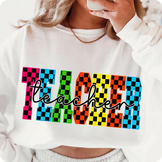 Checkered Teacher PNG Design for Appreciation Gifts, Summer Shirts & End of School Year
