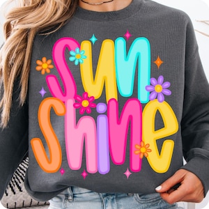 Sunshine PNG Neon Beach Life Summer Shirt Design, Distressed Trendy Lake Pool River Sublimation PNG for Summer Vibes Digital Download