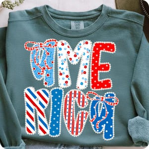 Coquette Floral America Glitter PNG, Preppy 1776 USA, 4th of July Stars Stripe, Girly Patriotic Sublimation Design, Retro Memorial Day