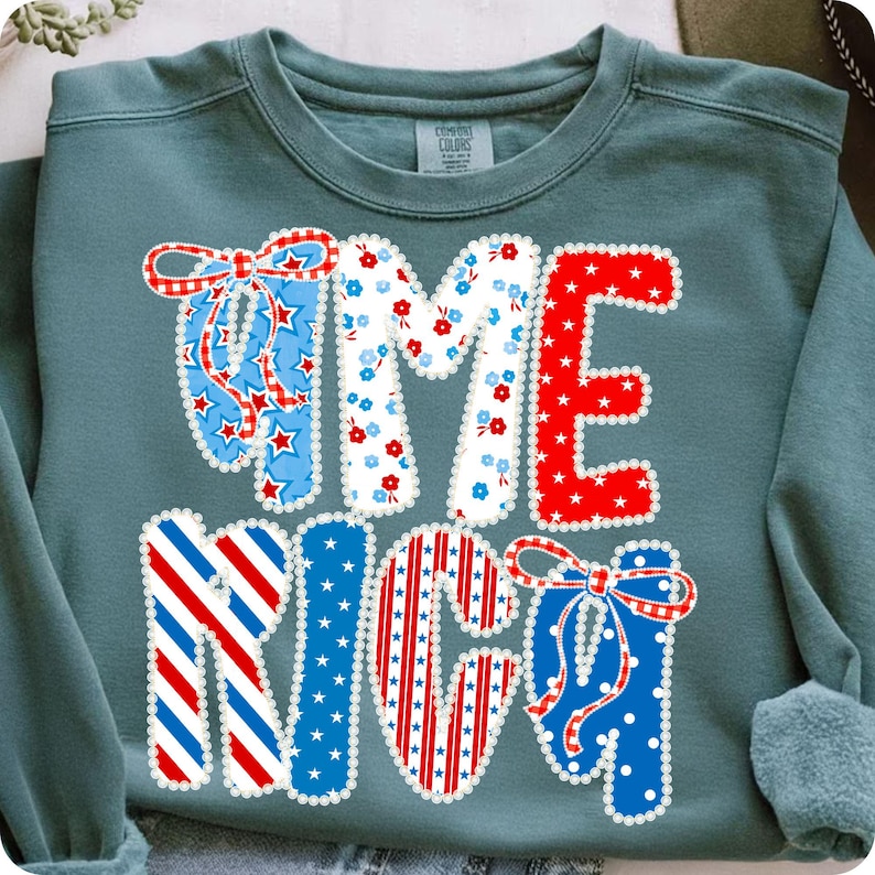 Patriotic Preppy 1776 USA Stars and Stripes Sublimation PNG