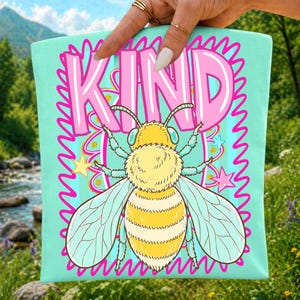 be kind png, bee sublimation, preppy summer png, mental health png, kindness shirt, floral bee png, positive quotes, dtf transfers, boutique design, preppy aesthetic, summer digital, watercolor bee, trendy png