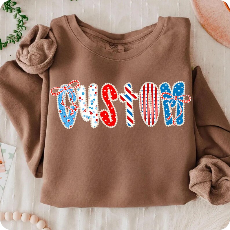 Preppy Custom Floral American Glitter Coquette PNG, 4th of July Mom Nana Mimi Gigi Png, Retro Independence Day, Patriotic USA Sublimation