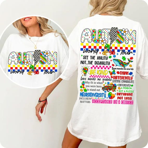 Autism World Tour PNG: Awareness Month Sublimation Design (Digital Download)