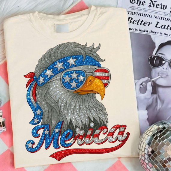 Retro 4th of July Eagle PNG: Patriotic American Design (Digital Download)