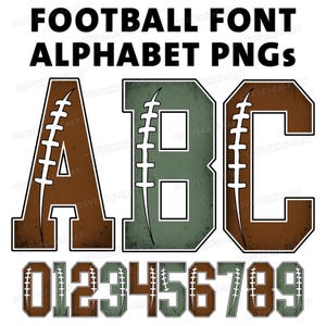 Athletic Varsity Font PNG Bundle: Mascot Football Alphabet Clipart for Team Spirit Digital Downloads
