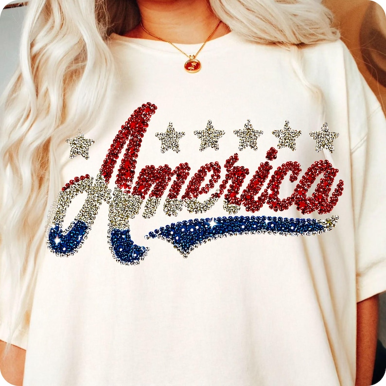 Image of Sparkling Patriotic American Coquette Bow PNG: Digital 4th of July Design for Girly Shirts
