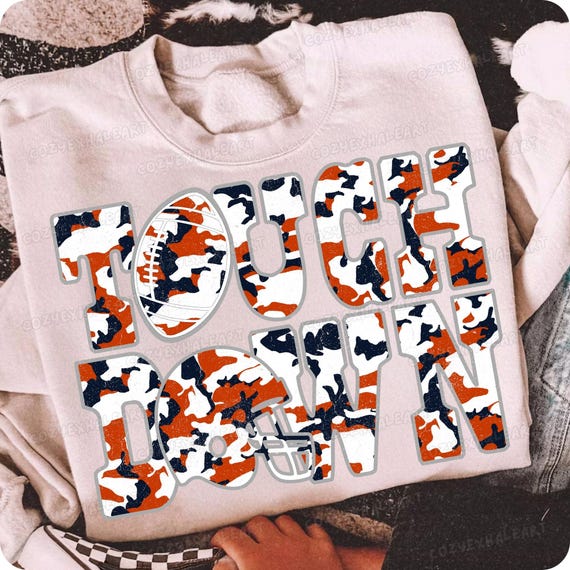 Grunge Camo Football Sublimation Design: Game Day Clipart for Sports Moms & Hunting Enthusiasts