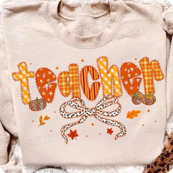 Teacher Fall Coquette PNG: Lace Pumpkin, Inspire Quote (Digital Download