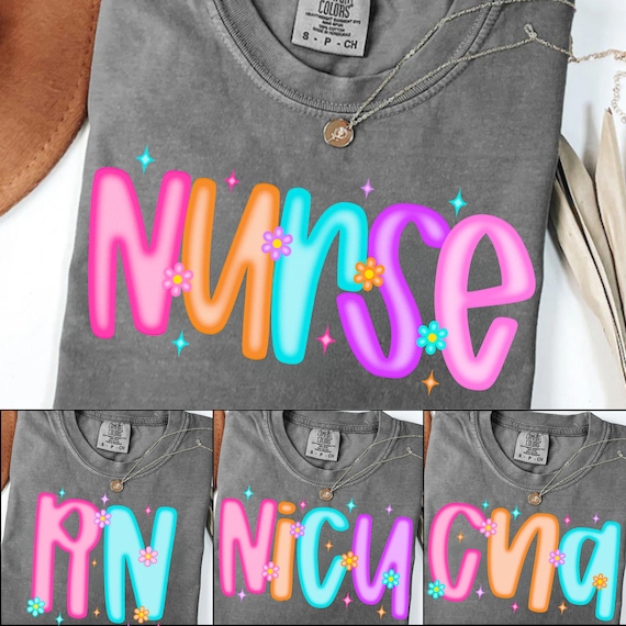 Preppy Floral Nurse Design: Checkered Bow Png for RN, CNA, NICU Sublimation & Custom Clipart