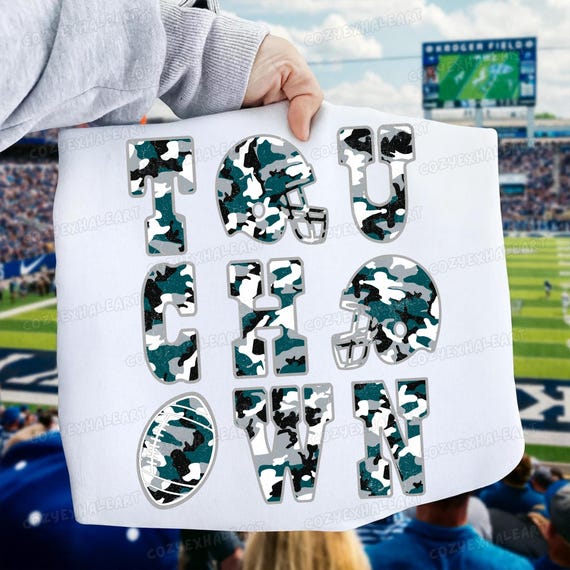 Grunge Camo Football Sublimation PNG: Game Day Clipart for Hunting & Sports Fans, Custom Player Art