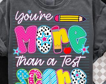 Camiseta para el día del examen para profesores PNG: Diseño de motivación estudiantil (Descarga digital)