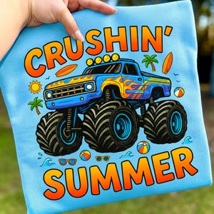 monster truck png, summer truck png, beach truck png, turquoise truck, rustic truck png, school vacation png, summer sublimation, beach tshirt png, monster truck shirt, crushin summer png, surfing board png, beach clipart, digital download