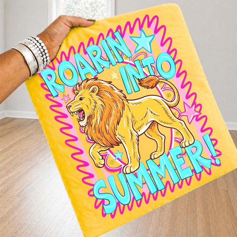 Retro Safari Lion PNG Digital Download Design
