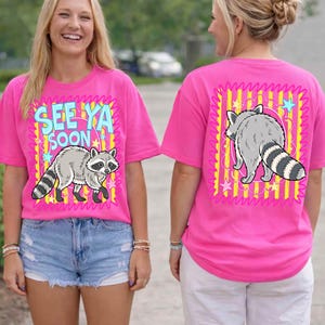 Vi ses snart tvättbjörn PNG randig skräppanda sublimeringsdesign fram- och bakvy digital nedladdning för t-shirts kläder DTF-överföringar bild 7