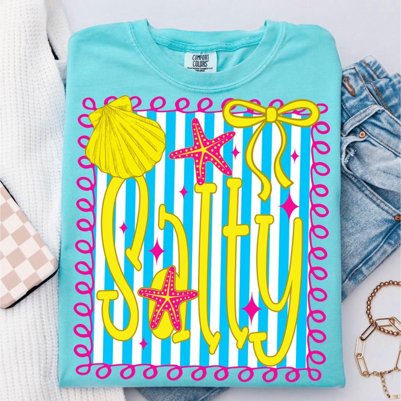 Trendy neon pink and orange summer vacation shirt design mockups