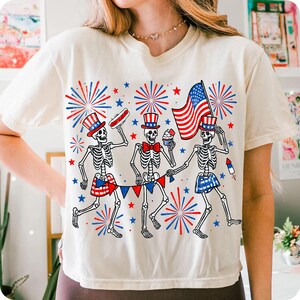 Patriotic Skeletons PNG, Funny USA 4th of July Red White Blue Sublimation Design, Independence Day America Party Shirt Graphic