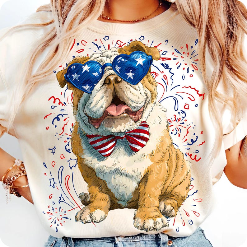 Sublimation craft ideas using 4th of July patriotic dog digital designs