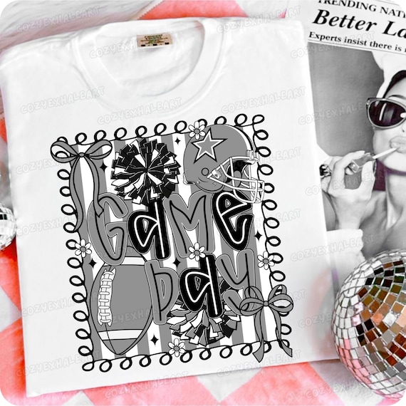 Preppy Football Mom Clipart: Coquette Game Day PNG, Cheerleader Spirit Art, Varsity Sublimation