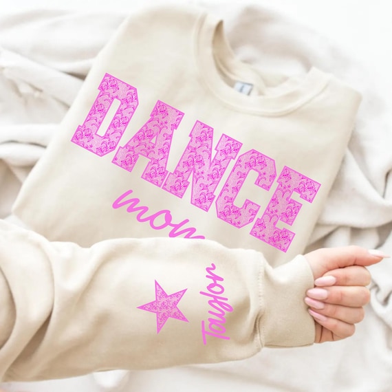 Personalized Dance Mom PNG: Embroidered Team Design (Digital Download)