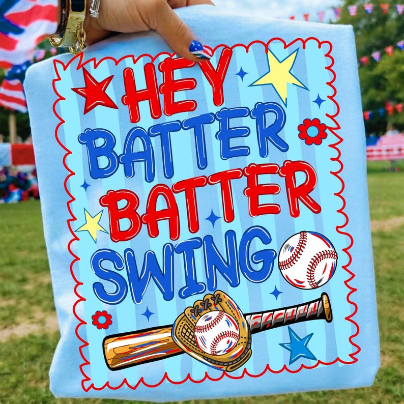 Red White and Blue Patriotic Baseball Sublimation Design close-up