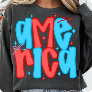 Preppy America Coquette Bow PNG, Floral Glitter Brushstroke Patriotic Sublimation Design, USA 4th of July Memorial Day Digital File