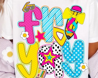 Happy Friyay Teacher PNG Preppy Coquette Pencil Bow Sublimation Design School Appreciation Retro Lettering Digital Download DTF Transfer