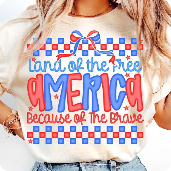 Preppy America PNG: God Bless America Bow, Patriotic Cross (Digital Download)