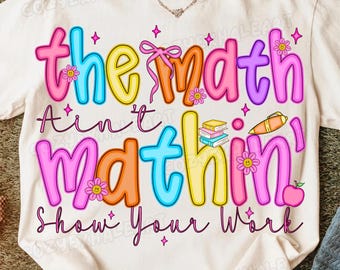 Profesor de matemáticas divertido PNG: Diseño de aula preppy (Descarga digital)