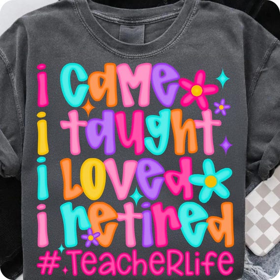 Teacher Retirement PNG: Retro Coquette Design (Digital Download)
