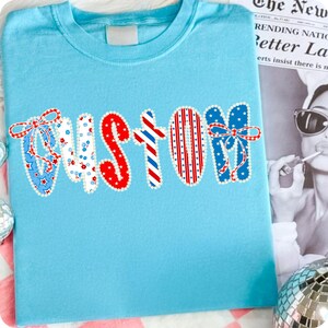 Preppy Custom Floral American Glitter Coquette PNG, 4th of July Mom Nana Mimi Gigi Png, Retro Independence Day, Patriotic USA Sublimation