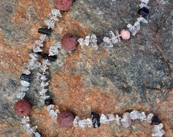COPPER CANYON Necklace (Quartz, Lava Rock, Hematite, Marble)