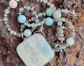 FROSTY MORNING Necklace (Amazonite, Aquamarine, Swarovski Crystal)