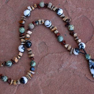 SERENGETI Necklace Zebra Jasper, African Turquoise, Mahogany Obsidian, Picture Jasper image 5