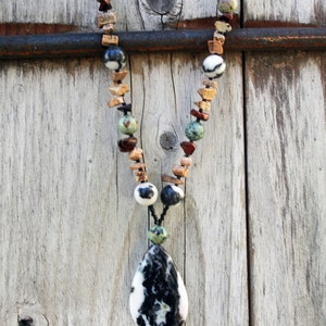 SERENGETI Necklace Zebra Jasper, African Turquoise, Mahogany Obsidian, Picture Jasper image 2