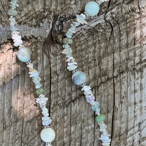 WATERCOLOURS Necklace Agate, Flower Amazonite, Opal, Aquamarine, Chrysoprase, Sterling Silver image 9