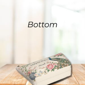 Personalized Mahjong Tile Bag, Peacock Chinoiserie Travel Case for Tiles, Custom Mahjong Gift for Women, Zip Pouch image 6
