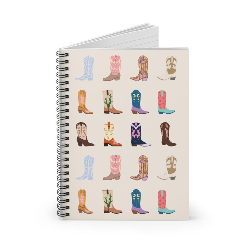 Cowboy Boot Spiral Notebook, Western Journal, Ranch Lover Gift image 2