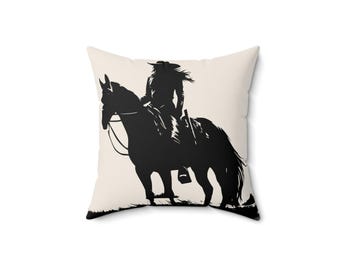 Cowgirl Horse Pillow: Western Ranchhouse Decor