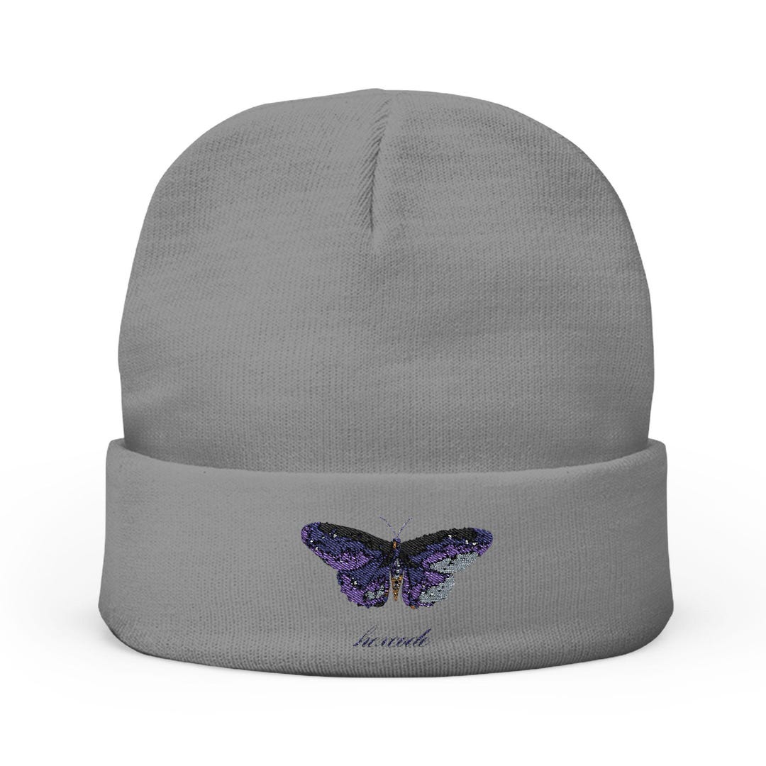 New Women\'s Fashion All-Over Embroidery Multicolor Butterfly Knitted Beanie New Women\ main image 3