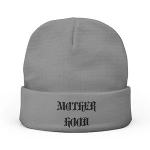 Embroidered Knit Beanie: Motherhood Gift, Cotton-Acrylic Blend