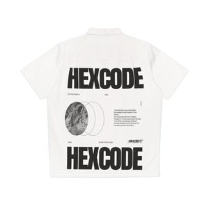 Wit HexCode streetwear-shirt: button-up heren