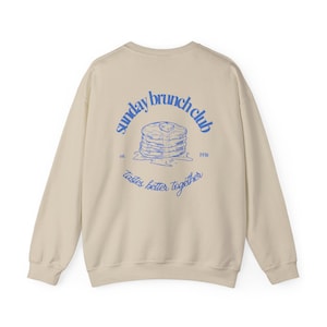 Sunday Brunch Club Graphic Sweatshirt, Breakfast Brunch Crewneck Jumper, Brunch Lover Gift, Unisex Brunch Pullover, Weekend Brunch Outfit